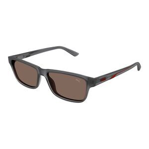NWT PUMA PU0469S 004 Grey Grey Brown Sunglasses